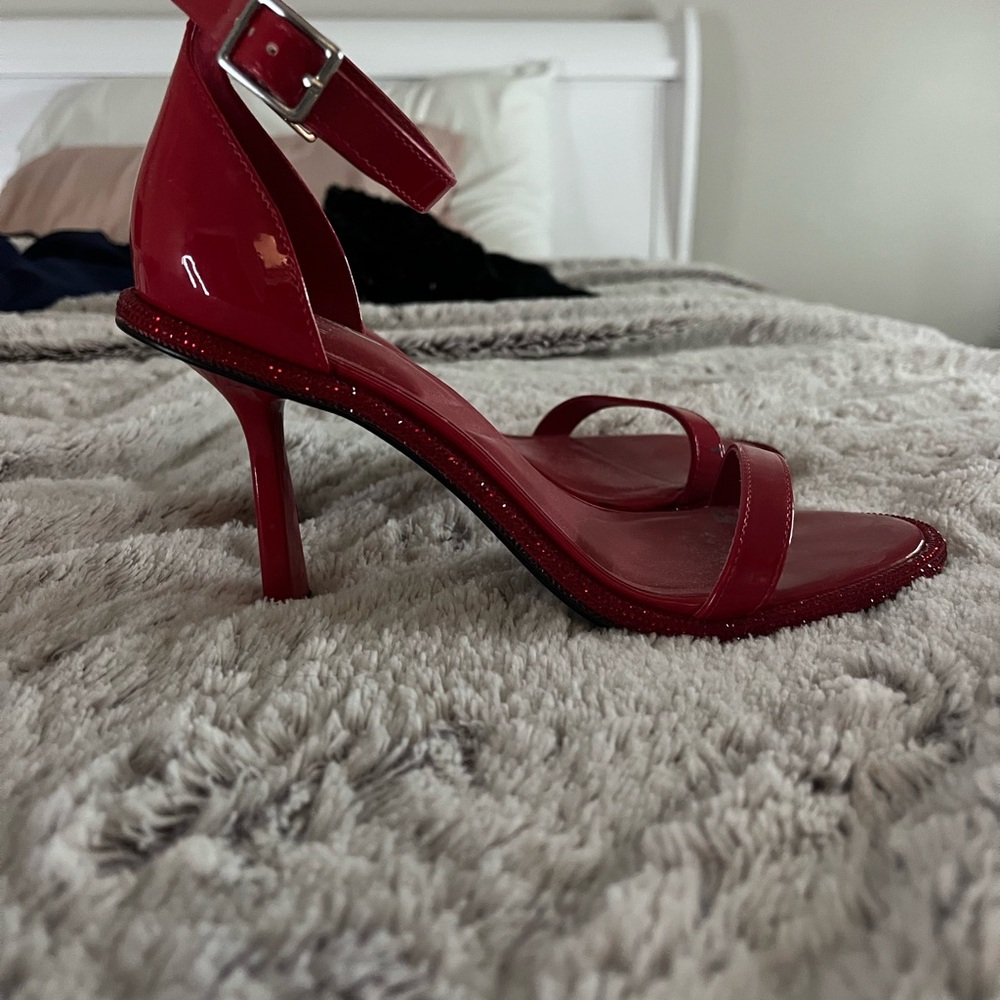 DSW Glossy Red Strappy Heels